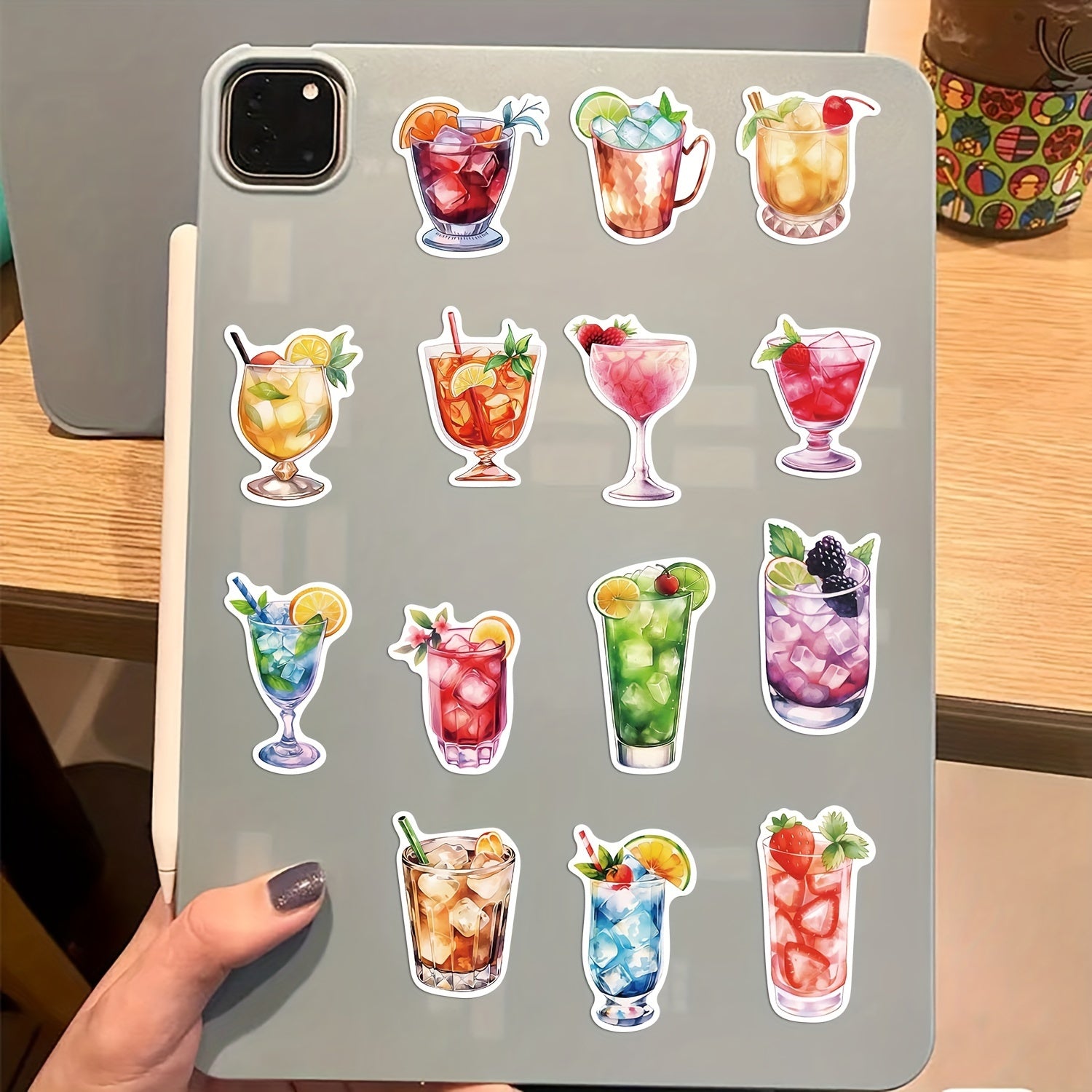 50pcs Watercolor Cocktail Vinyl Stickers Waterproof Decals for Laptops & More