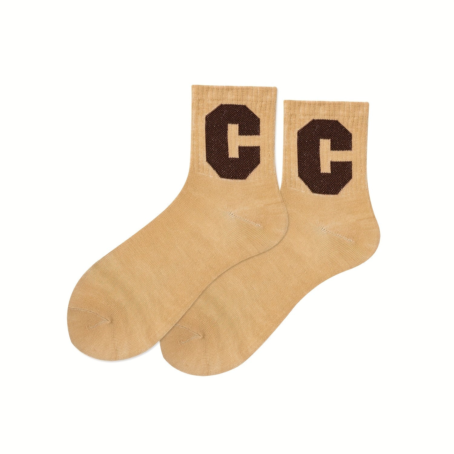 5 Pairs Letter Print Socks Comfy & Breathable Women's Stockings