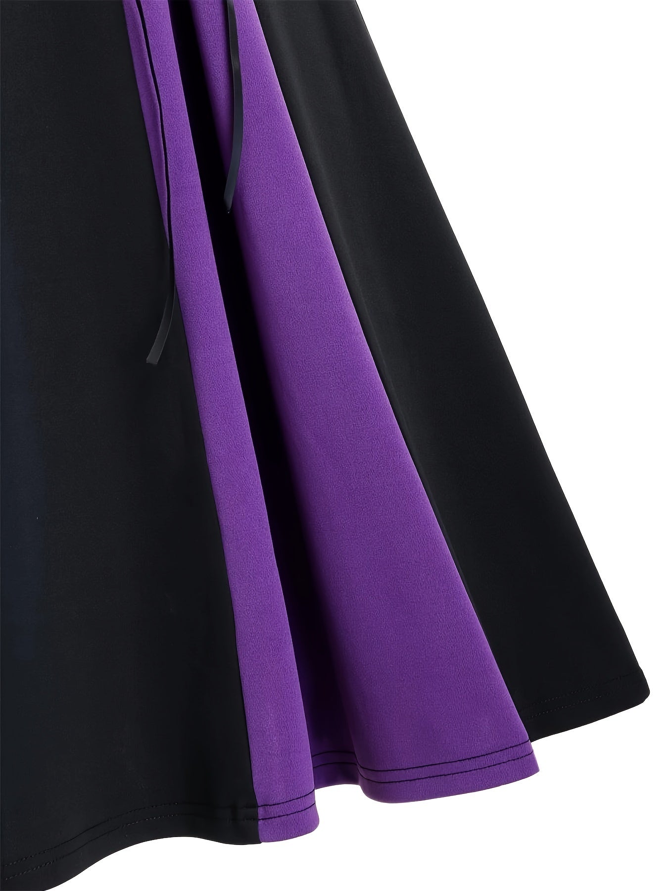  Colorblock Grommet Lace Up A-line Skirt