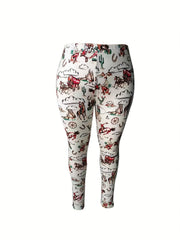  Western Style Pants Women's Plus All..lastic High Rise Skinny Trousers