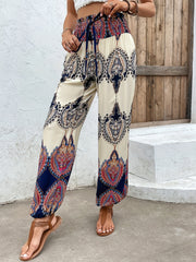 Tribal Print Elastic Waist Pants for Women
