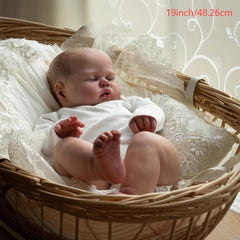 Realistic 19-Inch Vinyl Sleeping Doll with Closed Eyes