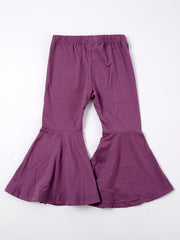 Girls Vintage Elastic Waist Flared Pants