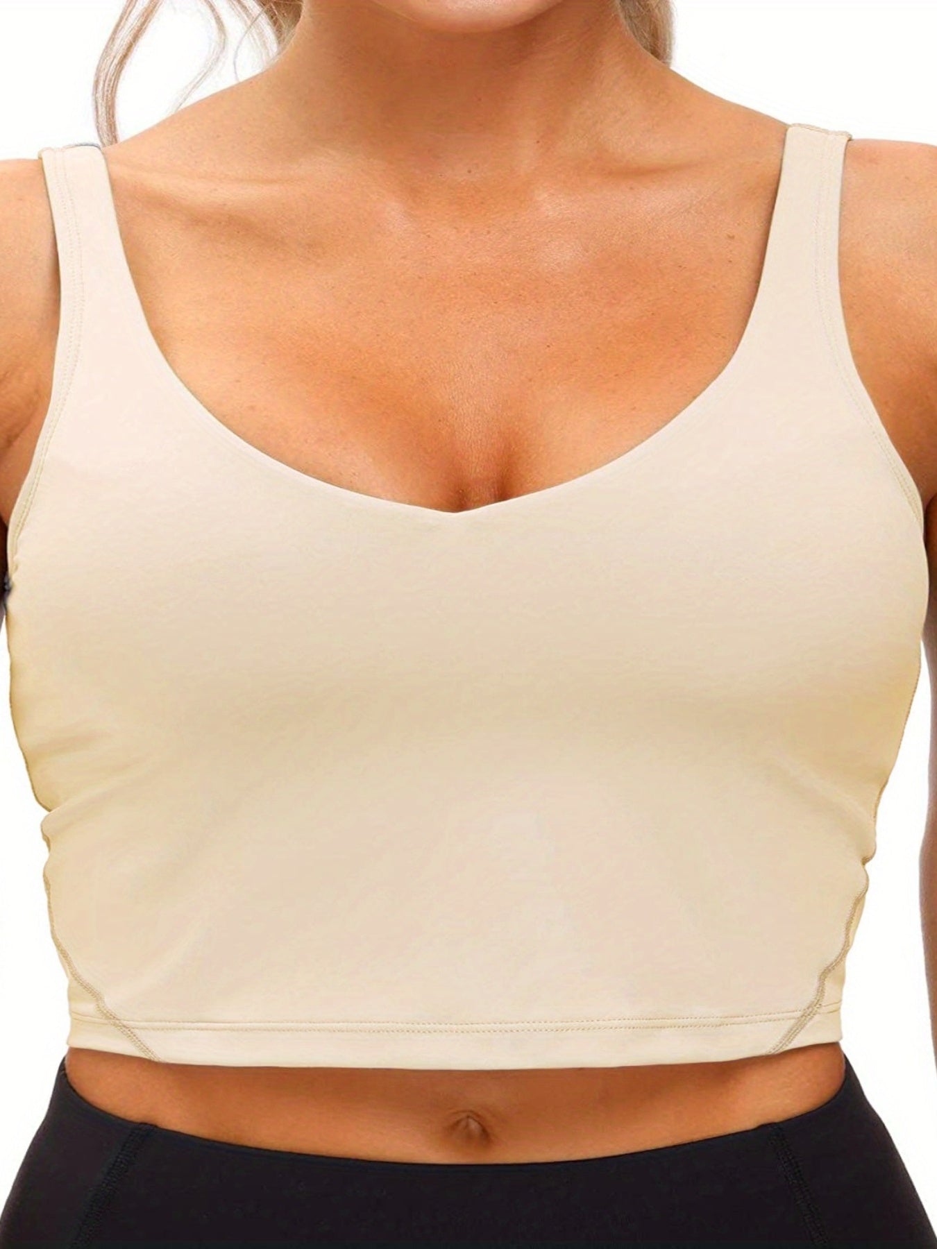  Women's Solid Round Neck Fitness Tank Top