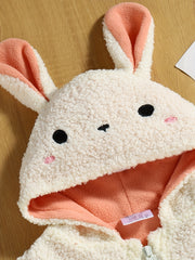 Girls' Fleece Rabbit Ears Hooded Jacket Coat