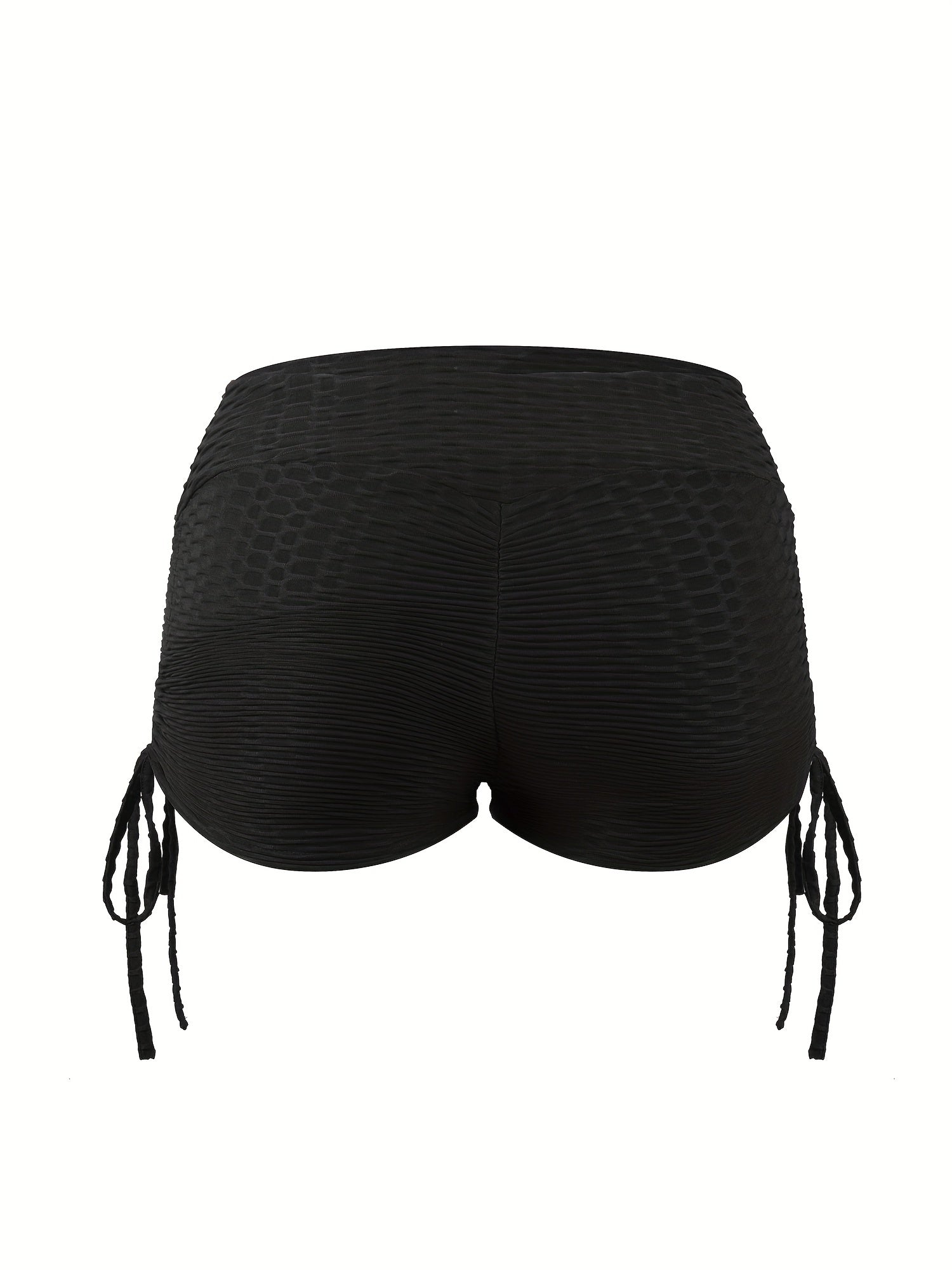 Plus Size Women's Honeycomb Pattern Drawstring High Stretch Shorts