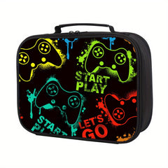 Retro Game Pattern Lunch Bag - Insulated Waterproof - Back to School