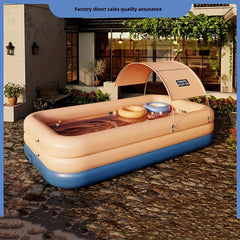 Summer Fun: Canopy Shade Inflatable Pool for Family