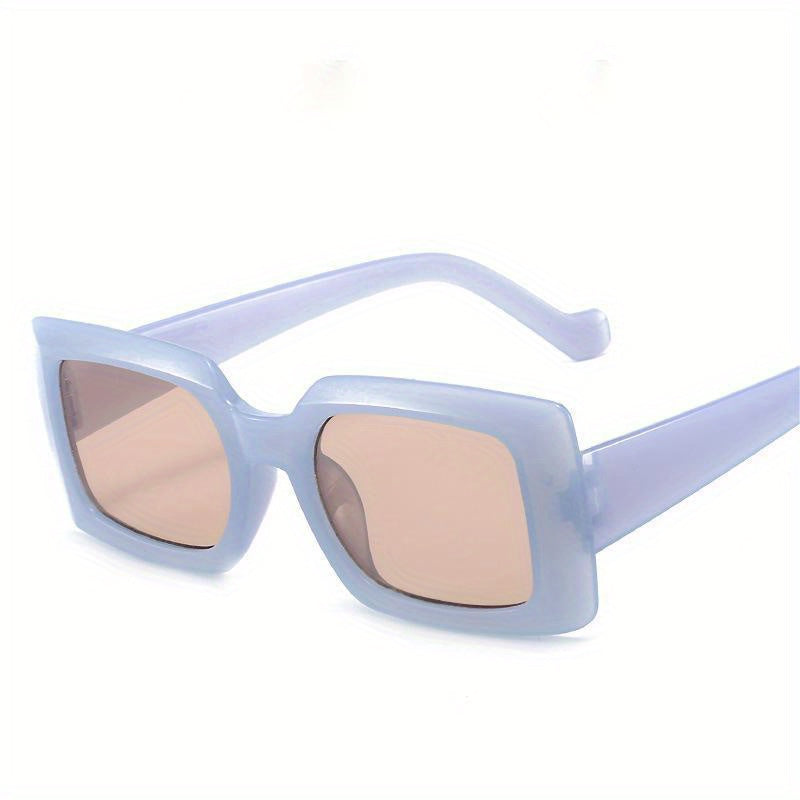 Rectangle Frame Sunglasses Jelly Gradient Lens Minimalist Eyewear