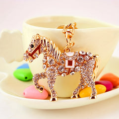 Zodiac Rhinestone Pony Keychain Horse Car Keychain Female Bag Accessories