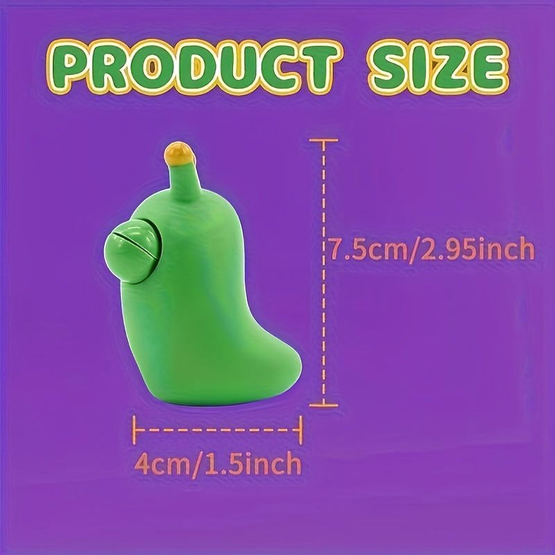Funny Grass Worm Squeeze Toy with Green Eyes - Gadget