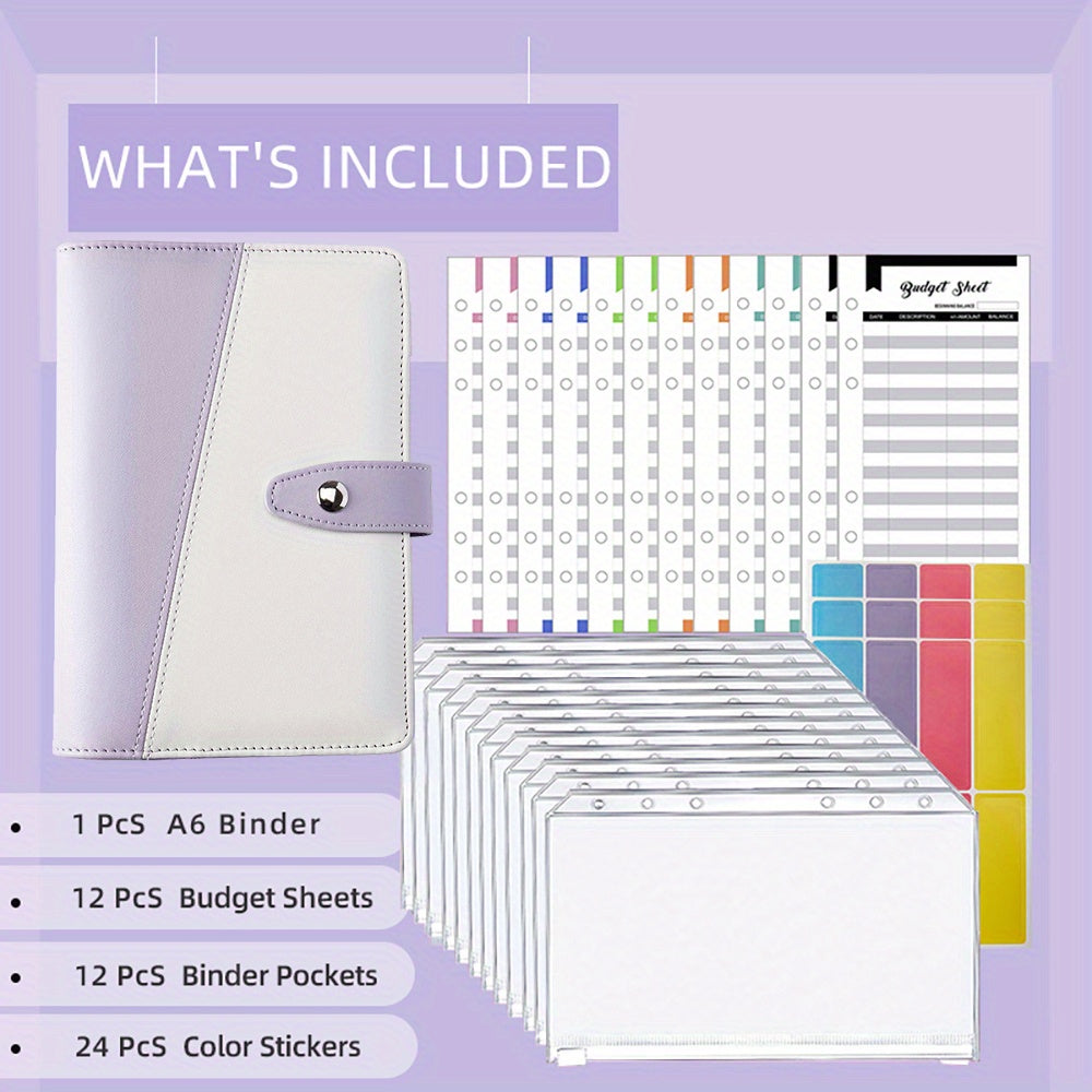 A6 Budget Book Splicing Purple