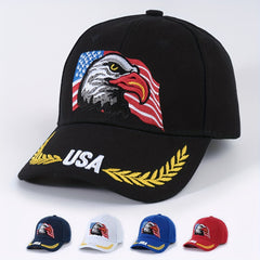 American Flag Eagle Baseball Cap Embroidered Unisex Patriotic Dad Hat
