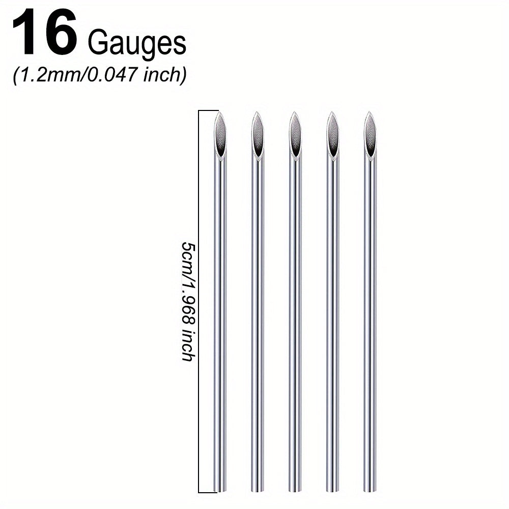 5 Pcs Disposable Piercing Needles for Ear Nose Lip Nipple Piercing