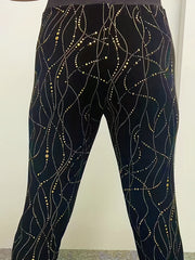  Sporty Leggings Women's Golden Dot Print High Rise Skinny Leggings