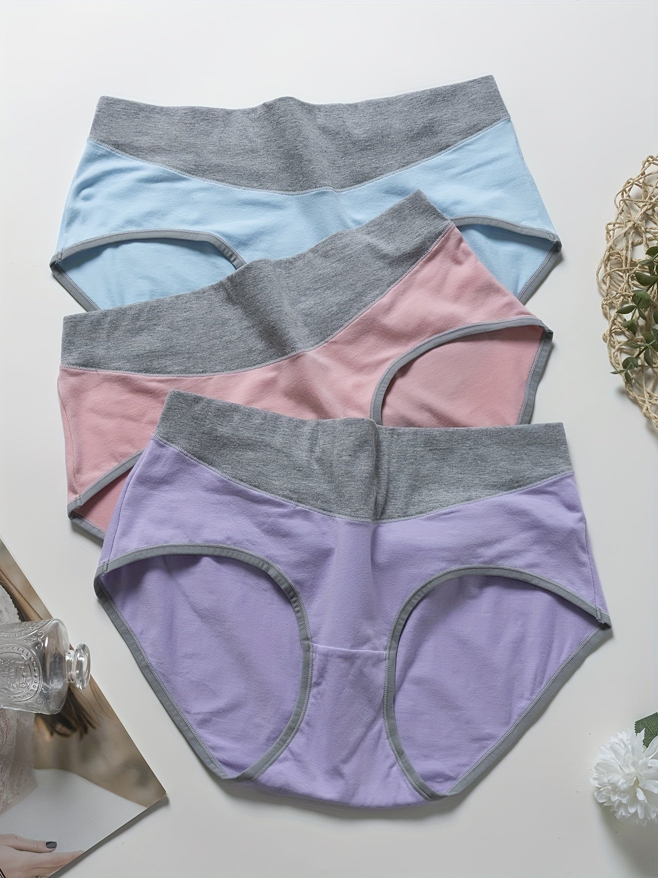 3 Pack Plus Size Basic Underwear Set Women's Plus