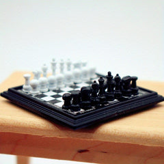 Miniature Chess Set with Magnetic Figures Scene Model
