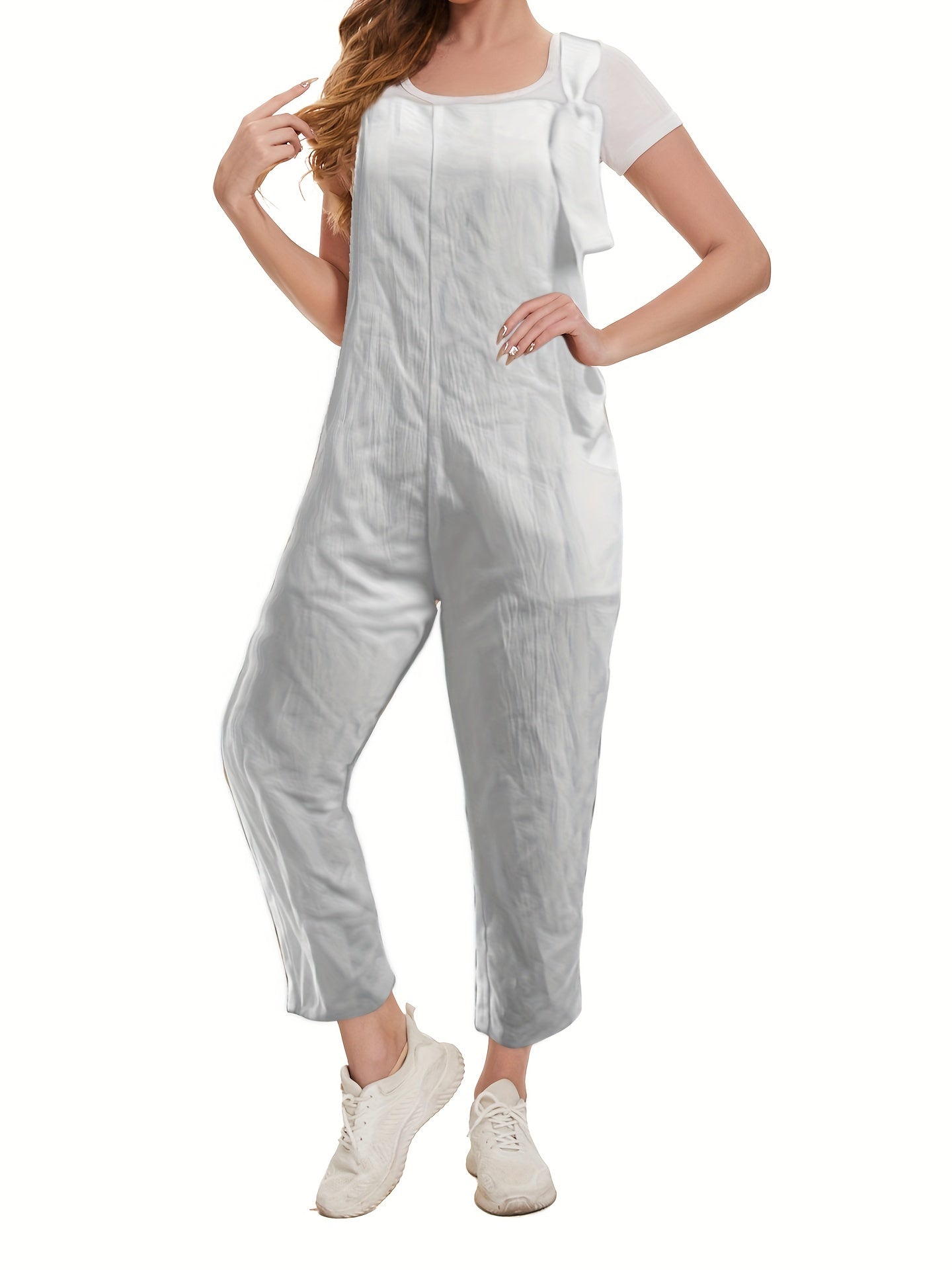 Solid Loose Overall Jumpsuit For Spring & Summer