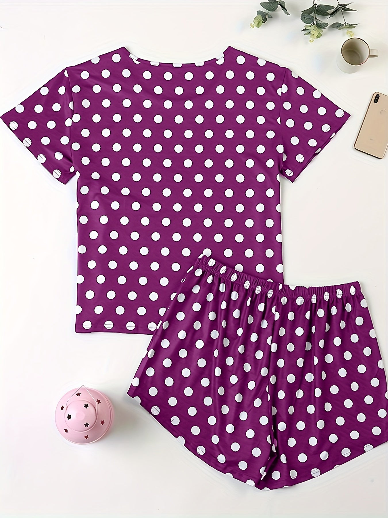  Polka Dot Tee & Shorts Pajama Set