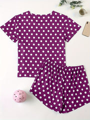  Polka Dot Tee & Shorts Pajama Set