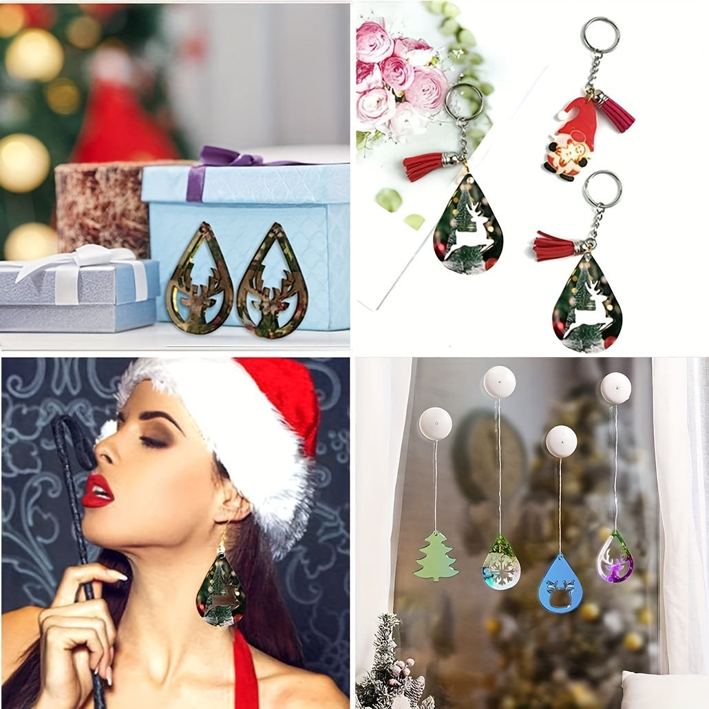 2 Pack Christmas Silicone Molds for Resin Earrings DIY Casting