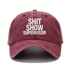 Adjustable Summer Casual Mens Peaked Cap with SHIT SHOW Letter Printing