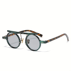 Y2K Top Bar Steampunk Sunglasses Rivet Gradient UV400
