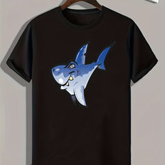 Shark Print Men's Graphic T-shirt for Summer
