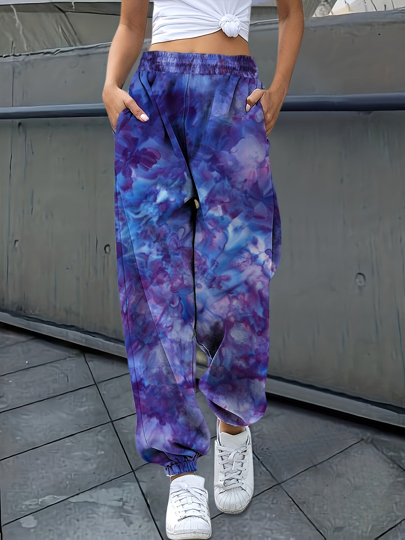  Tie Dye Elastic Waist Joggers