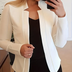  Blazer Women's Plus Solid Split Lapel Collar Open Front