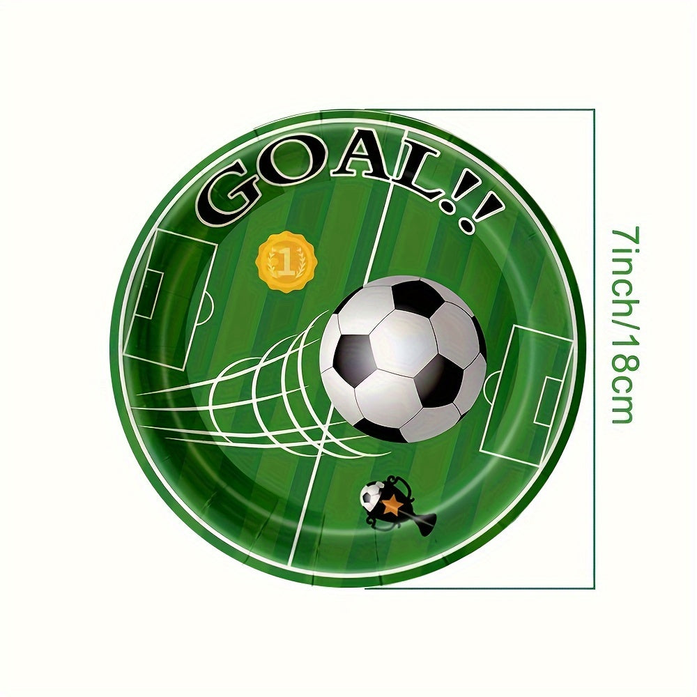 Soccer Birthday Party Decoration Set: Tablecloth, Paper Plates, Cups, Napkins