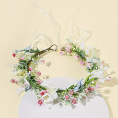 Boho Adjustable Flower Leaf Headband for Wedding Bridal Headdress
