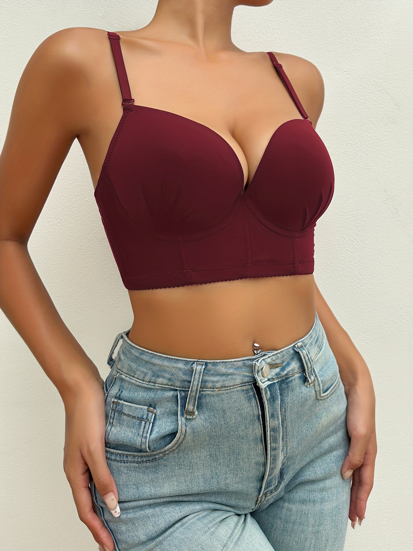 Solid T Shirt Bra Comfy Push Up Bra Women's Lingerie