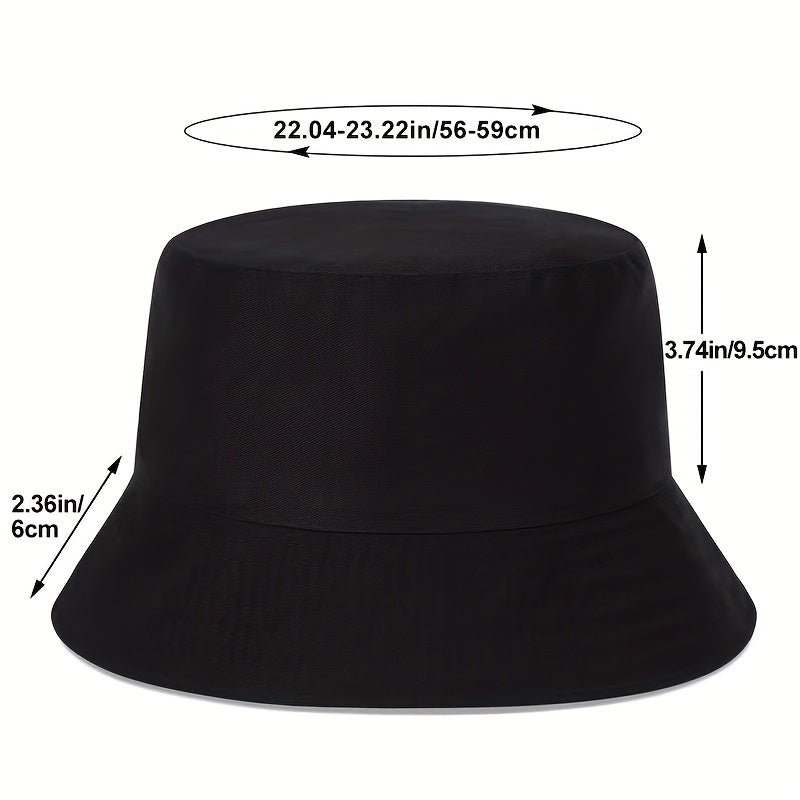 Hip Hop Couple Bucket Hat Unisex Ring Decor Sunscreen Basin Hat