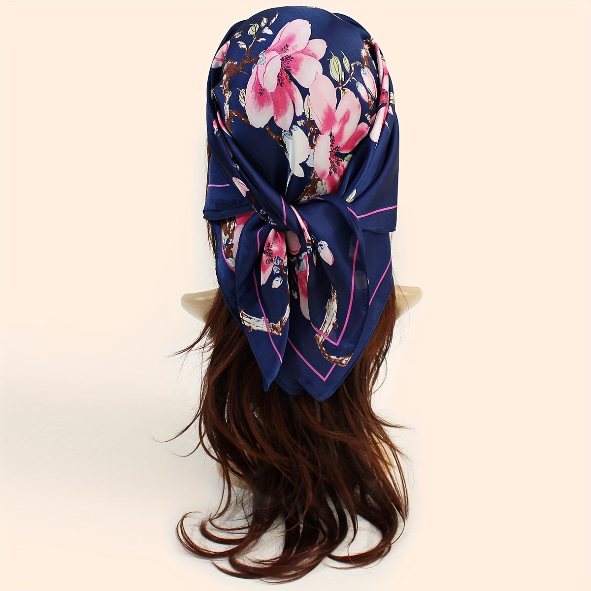 Flower Printed Square Scarf Silky Soft Headscarf Hair Wraps For Sleep