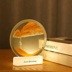 Sand Art Table Lamp USB LED Craft Quicksand Natural Landscape Flowing