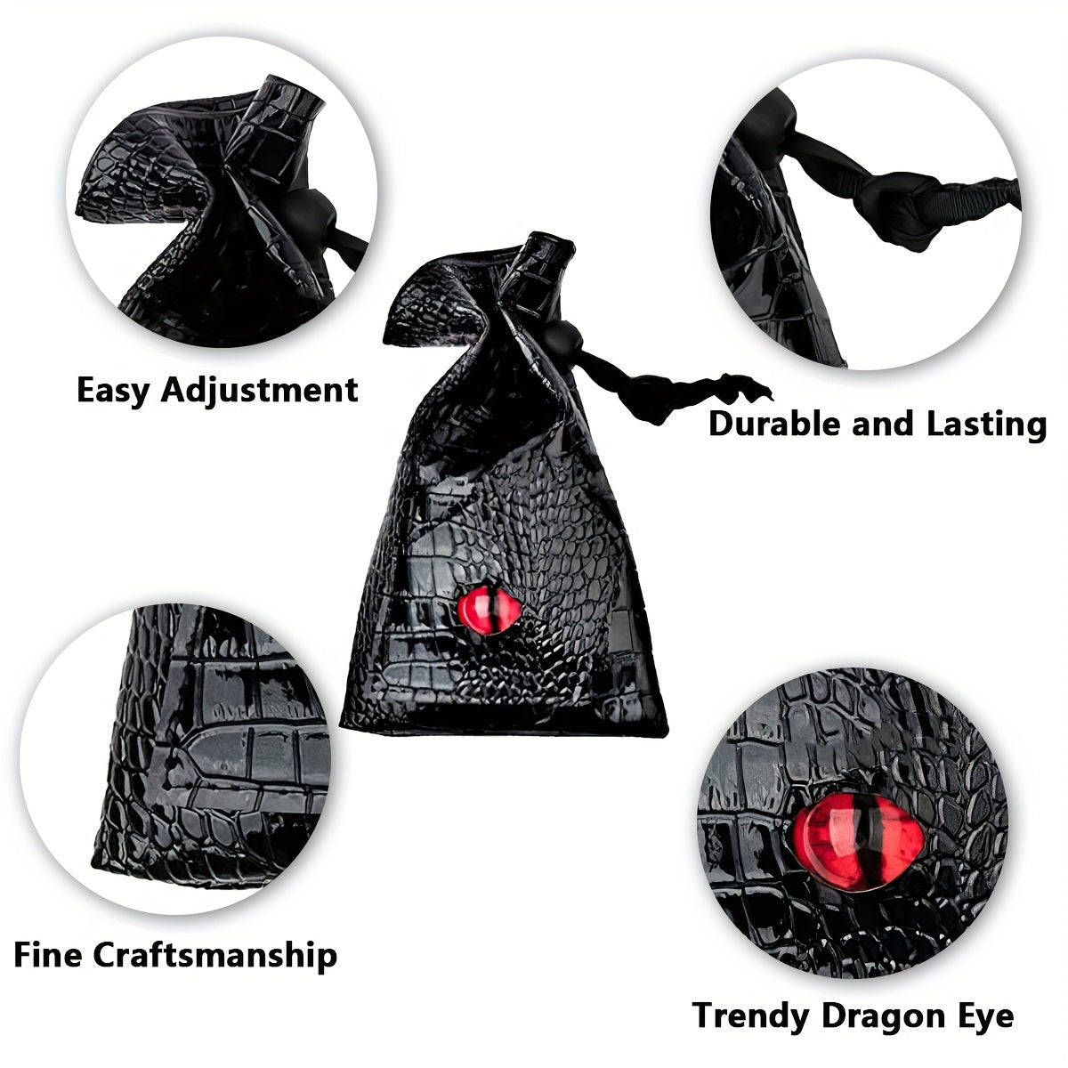 Crocodile Pattern Drawstring Dice Pouch Coin Storage Bag