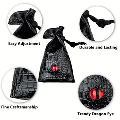 Crocodile Pattern Drawstring Dice Pouch Coin Storage Bag