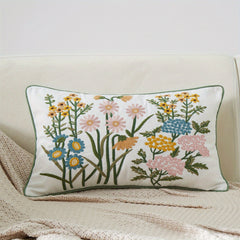 Daisy Embroidered Throw Pillowcase Cover 45x72cm