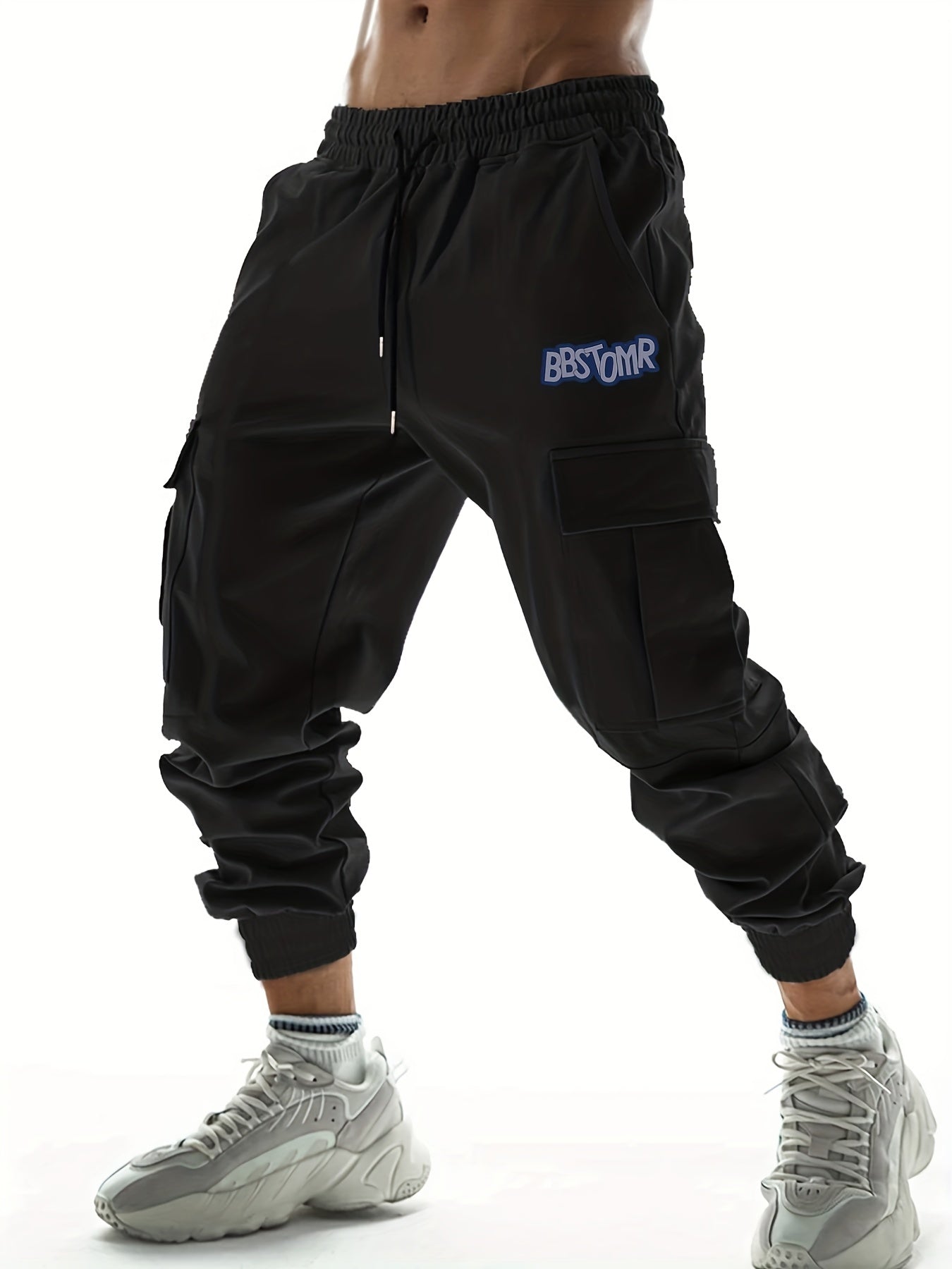 BBSTOMR Letter Print Cargo Pants Men's Joggers