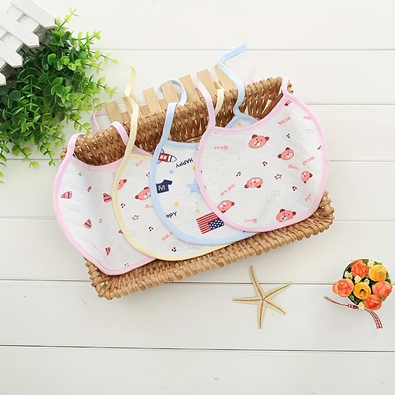 U Shaped Baby Bibs for Boys & Girls, Cotton, 5pcs 10pcs Patterns
