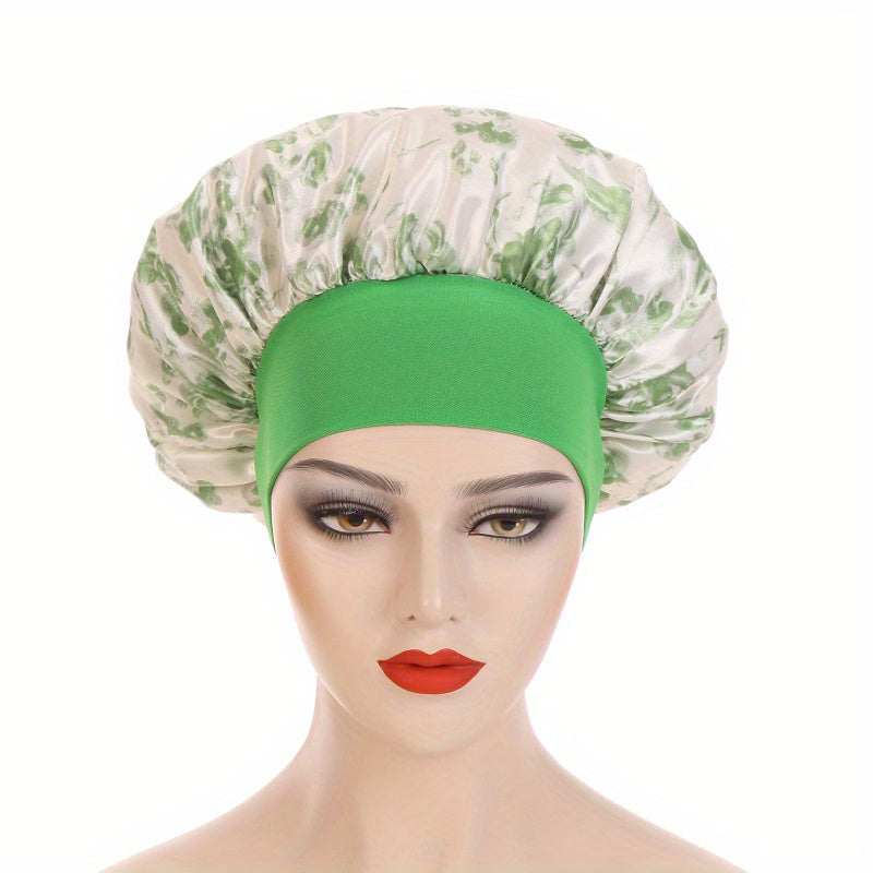 Satin Bonnet Elastic Hair Wrap Single Layer Cap