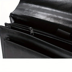 Men's Business Briefcase Laptop & Tablet Compartment Zip Closure