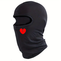 Broken Heart Print Balaclava Ski Mask Unisex Neck Gaiter