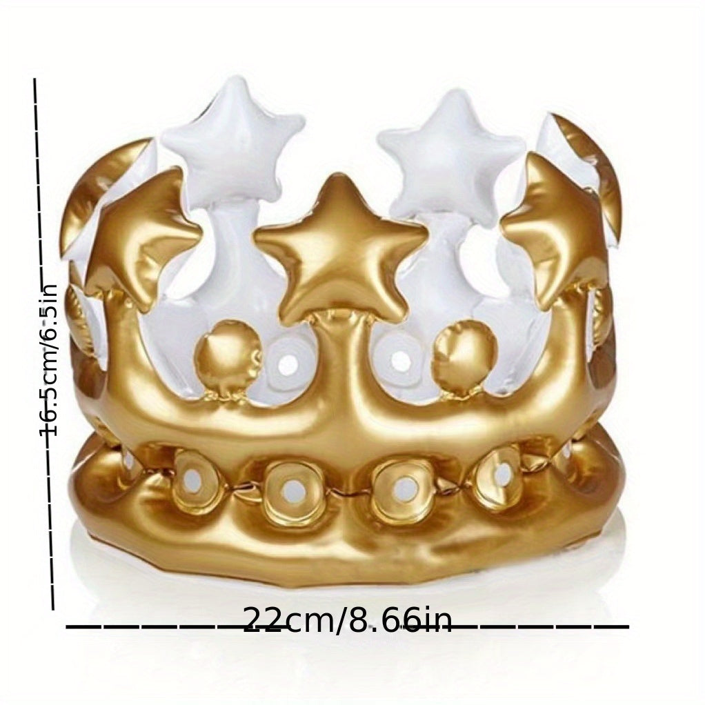 Inflatable Crown Birthday Party Decorations Hat Headwear Queen Headband