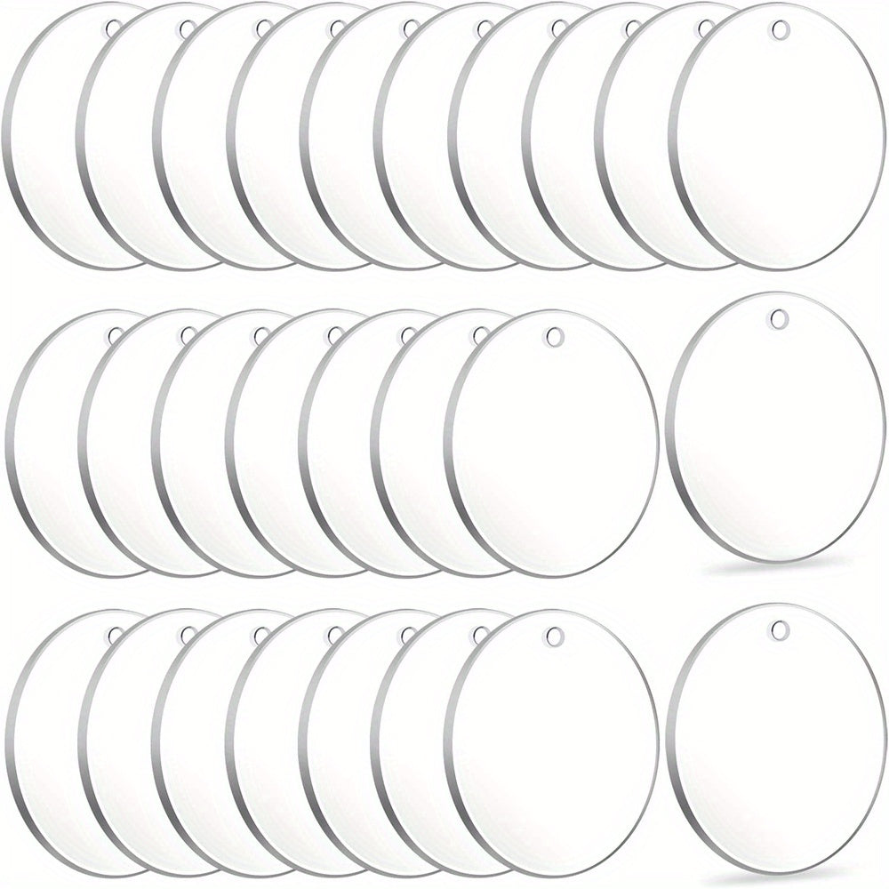 50Pcs Sublimation Acrylic Round Keychain Blanks DIY Heat Transfer Key Chains