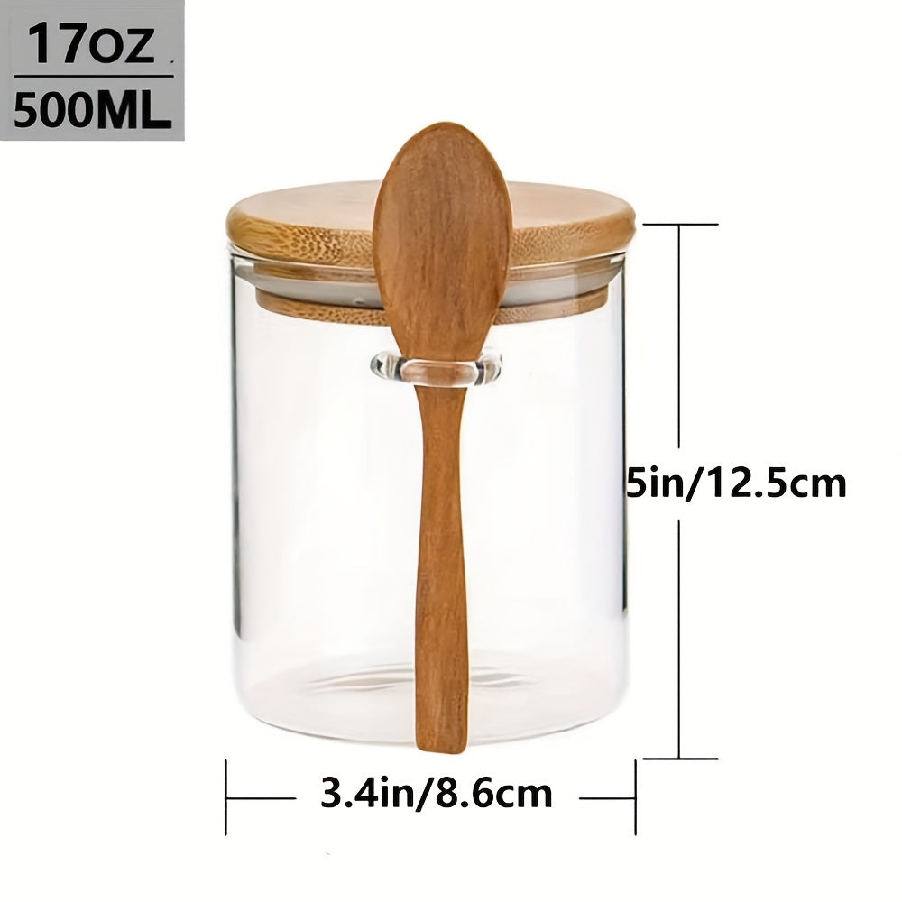 2pcs Glass Jar Containers 17oz Sealed Borosilicate Glass Spice Jars