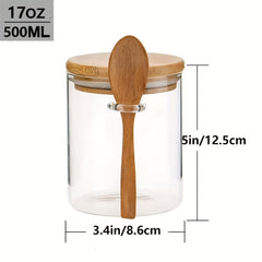 2pcs Glass Jar Containers 17oz Sealed Borosilicate Glass Spice Jars