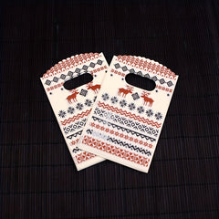50pcs Elk Pattern Plastic Tote Bag Gift Packaging Bag - Portable Storage Bag