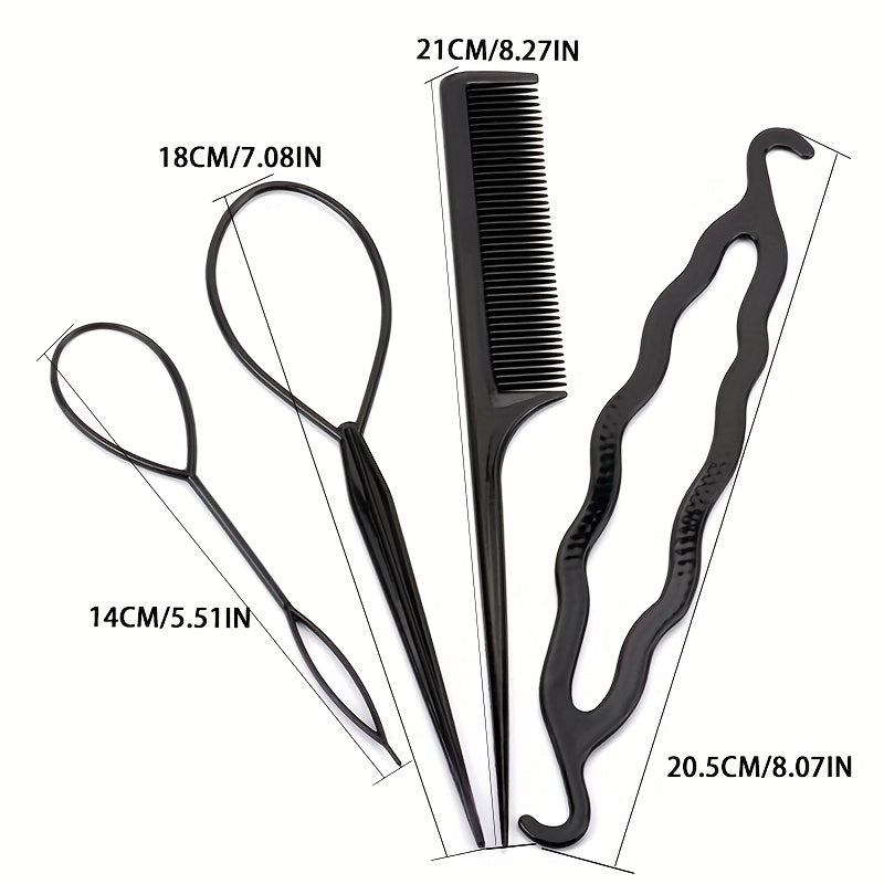 Hair Styling Set Comb Loop Braid Accessories Ponytail Maker Hairpin DIY Tools